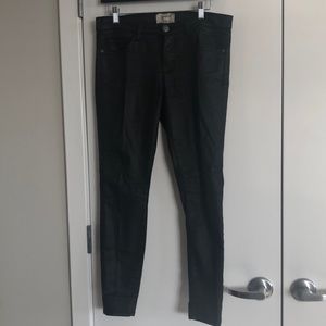 Black faux leather jeans